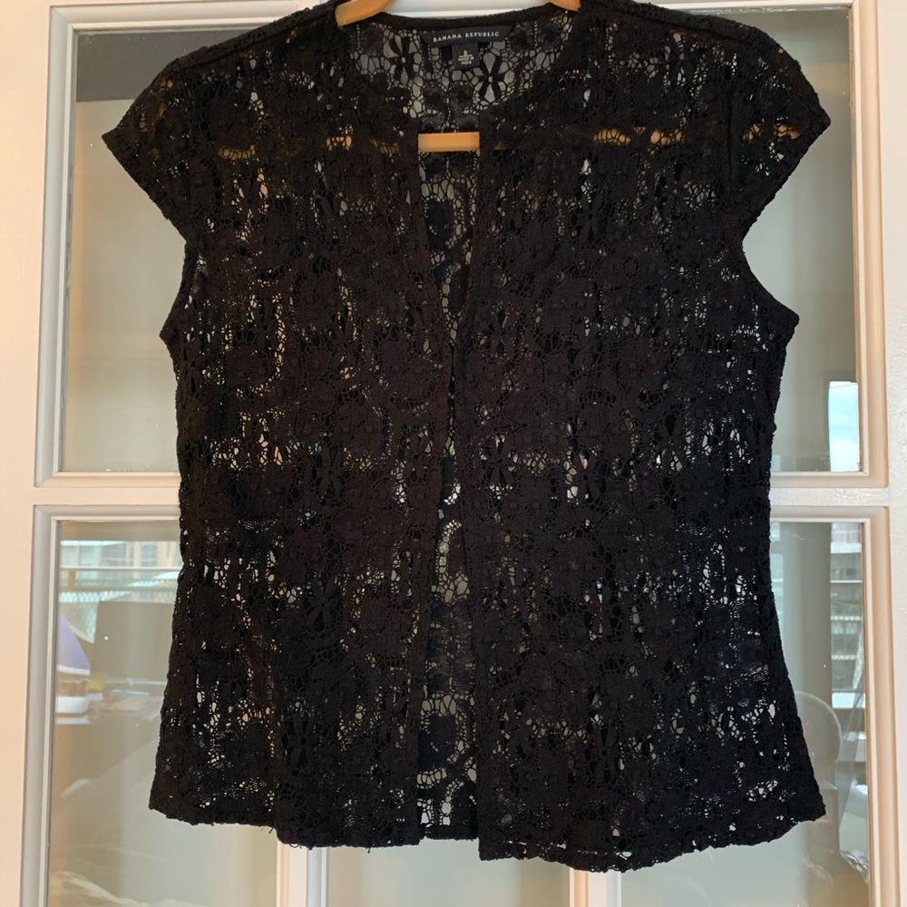 Banana Republic Black Lace Shirt- S